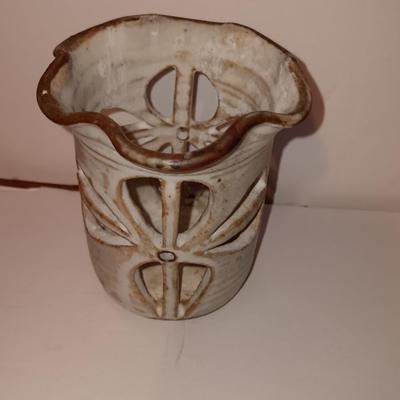 Two boxes from different Countries a piece of Agate and a signed pottery art vase