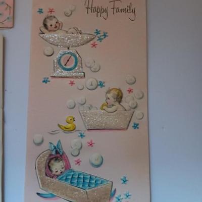 Vintage Welcome! Baby cards - Hallmark - Gibson - American Greeting -(2)