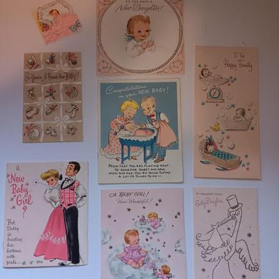 Vintage Welcome! Baby cards - Hallmark - Gibson - American Greeting -(2)