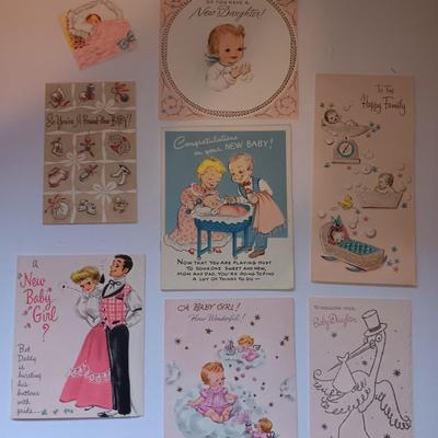 Vintage Welcome! Baby cards - Hallmark - Gibson - American Greeting -(2)