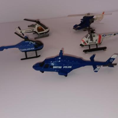Four Metal toy helicopters Matchbox and others