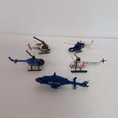 Four Metal toy helicopters Matchbox and others
