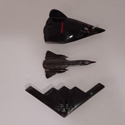 Three vintage die cast toy Airforce planes