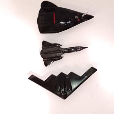 Three vintage die cast toy Airforce planes