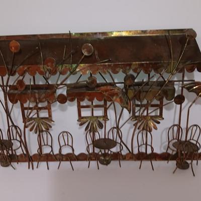 Tin Roof! Vintage Tin Cafe Wall Decor Enesco Brutalist Mid Century Jere