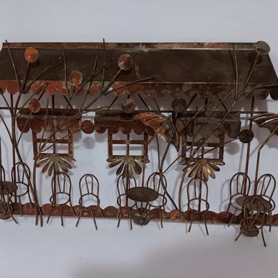 Tin Roof! Vintage Tin Cafe Wall Decor Enesco Brutalist Mid Century Jere