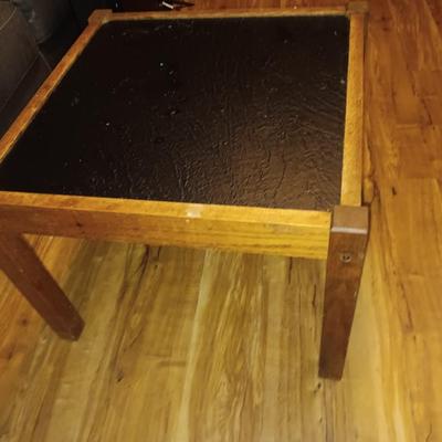 Black soft top - wooden Side table