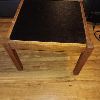 Black soft top - wooden Side table