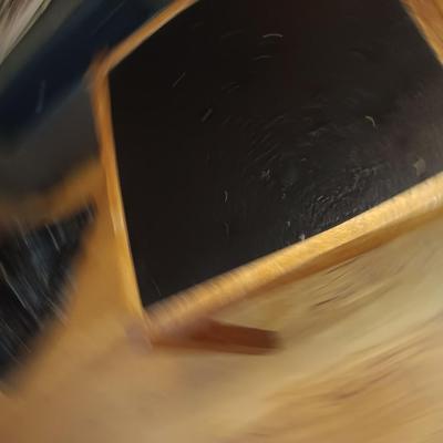 Black soft top - wooden Side table
