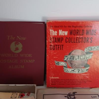 The New World-wide Stamp Collector's Outfit with Stamp Collection