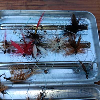 Collection of fishing flies in metal box - Guaranteed to catch the BIG ones!