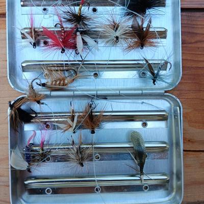 Collection of fishing flies in metal box - Guaranteed to catch the BIG ones!