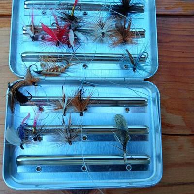 Collection of fishing flies in metal box - Guaranteed to catch the BIG ones!