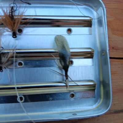 Collection of fishing flies in metal box - Guaranteed to catch the BIG ones!
