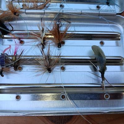 Collection of fishing flies in metal box - Guaranteed to catch the BIG ones!