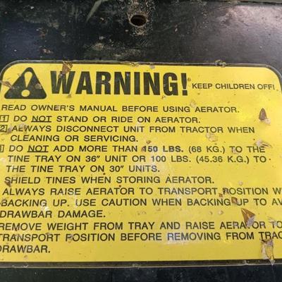 Craftsmen pull behind mower / 4-wheeler Aerator.