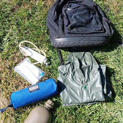 Jansport Day hike bag with rain gear and more
