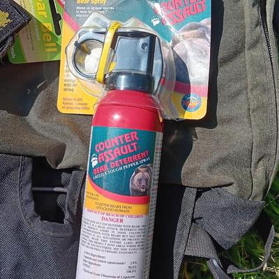 Jansport Day hike bag with bear away bell and spray