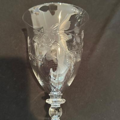 Etched Crystal Wine Glasses (LR-KL)
