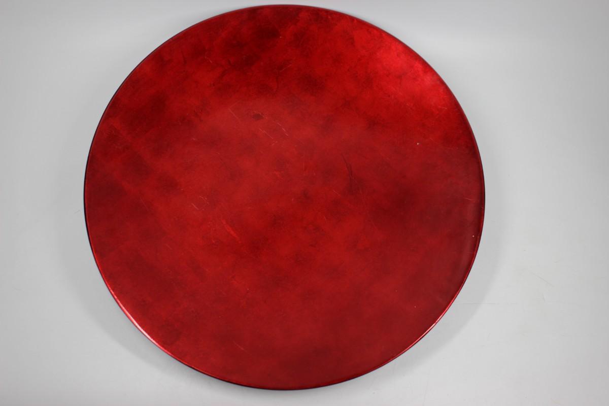 Large Round Reflective Red Display Dish