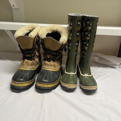 Sorel  Hiking & Rubber Boots Size 11 & 7 (S-MG)