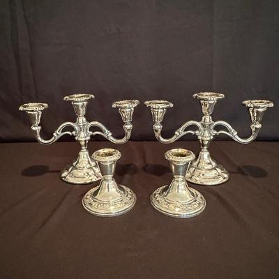 Sterling Silver Candelabras & Gorham Sterling Candle Holders (LR-KL)