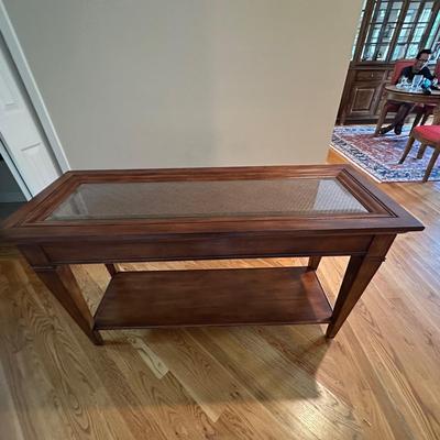 Wooden Console Table with Glass Top (EW-KL)