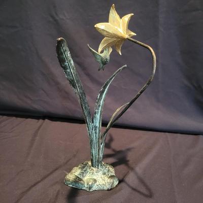 Metal Floral and Hummingbird Statue (LR-DW)