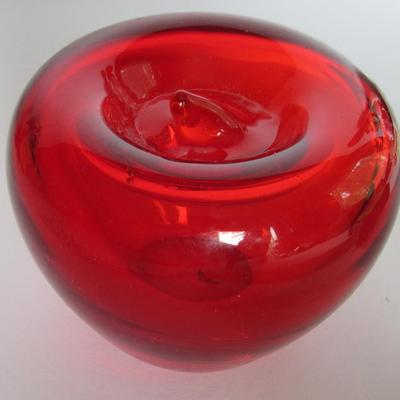 Lot 40:  Older Hollow Glass Apple Paperweight