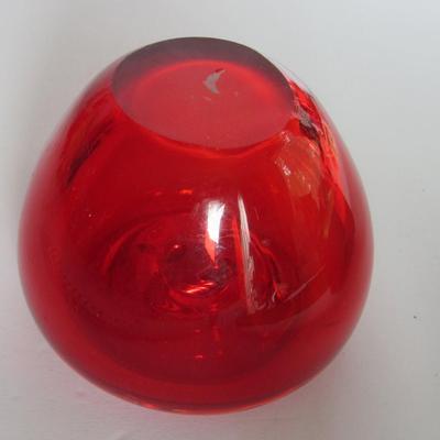Lot 40:  Older Hollow Glass Apple Paperweight