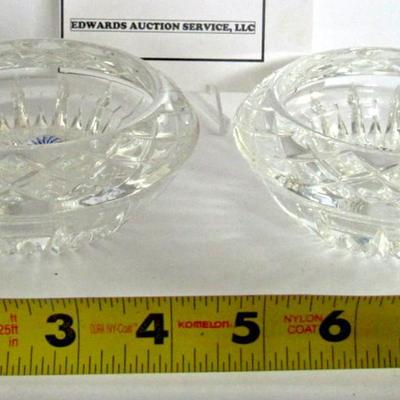 Lot 42:  Pair Clear Glass Candle Holders