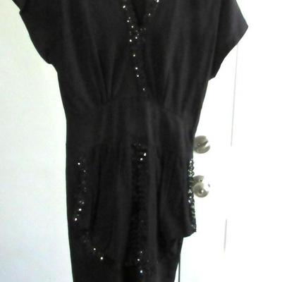 Lot 50:  Vintage Ladies Black Dress With Sequins