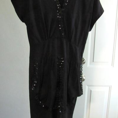 Lot 50:  Vintage Ladies Black Dress With Sequins