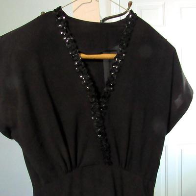 Lot 50:  Vintage Ladies Black Dress With Sequins