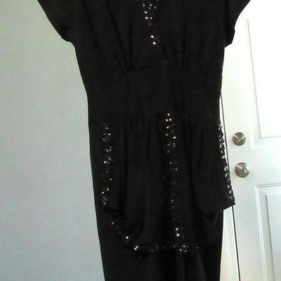 Lot 50:  Vintage Ladies Black Dress With Sequins