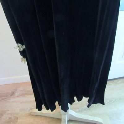 Lot 53:  Vintage Black Velvet Dress With Fabric Flower And Rhinestone Buckle on Belt