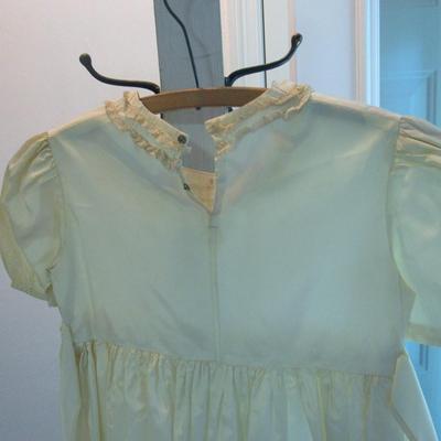 Lot 54:  Vintage Girls Ivory Colored Dress, Lace Trim