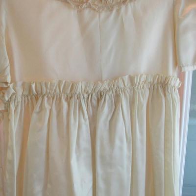 Lot 54:  Vintage Girls Ivory Colored Dress, Lace Trim