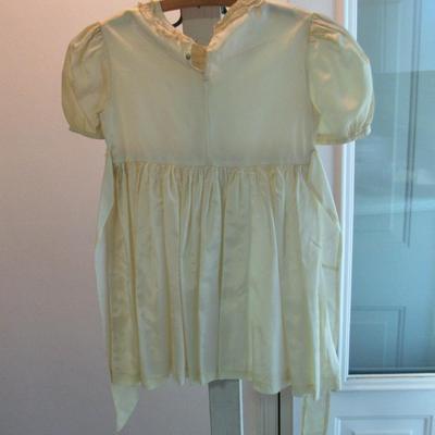 Lot 54:  Vintage Girls Ivory Colored Dress, Lace Trim