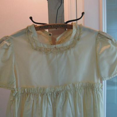 Lot 54:  Vintage Girls Ivory Colored Dress, Lace Trim