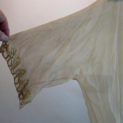 Lot 55:  Antique Very Thin Fragile Sheer Top With Ribbon Trim