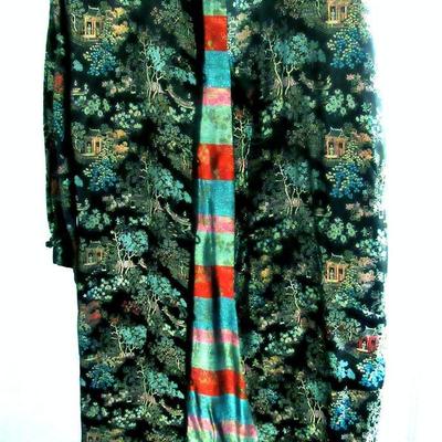 Lot 58:  Vintage 42" Long Tapestry Style Over Coat, Size Unknown, Very Nice Condition