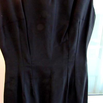 Lot 59:  Vintage Black Sheath Dress With Cut Out Neckline, Rhinestone Trim, Nice Dress!