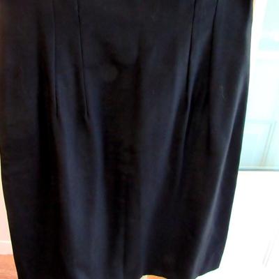 Lot 59:  Vintage Black Sheath Dress With Cut Out Neckline, Rhinestone Trim, Nice Dress!