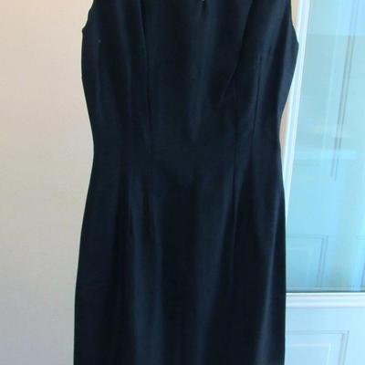 Lot 59:  Vintage Black Sheath Dress With Cut Out Neckline, Rhinestone Trim, Nice Dress!