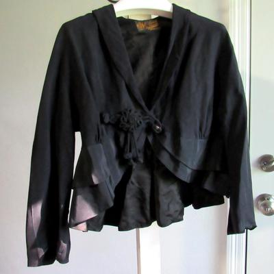 Lot 61:  Antique Black Fancy Short Jacket Top, Read Description, See All Photos