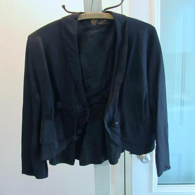 Lot 61:  Antique Black Fancy Short Jacket Top, Read Description, See All Photos