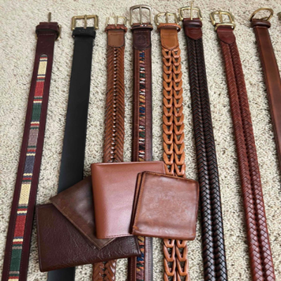 Coach, Brighton, Columbia & More Menâ€™s Leather Belts Plus Wallets (PC1-RG)