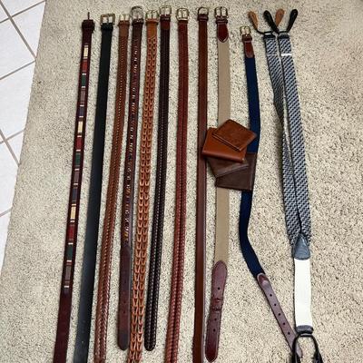 Coach, Brighton, Columbia & More Menâ€™s Leather Belts Plus Wallets (PC1-RG)