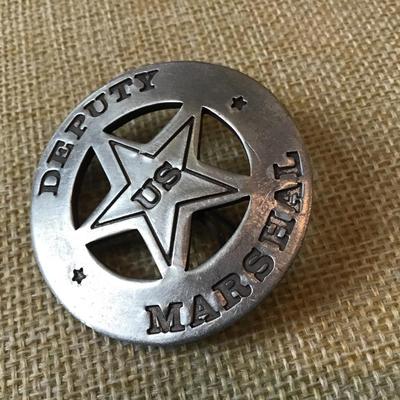 Badge: Deputy US Marshal, circle star, Lawman, Police, Old West